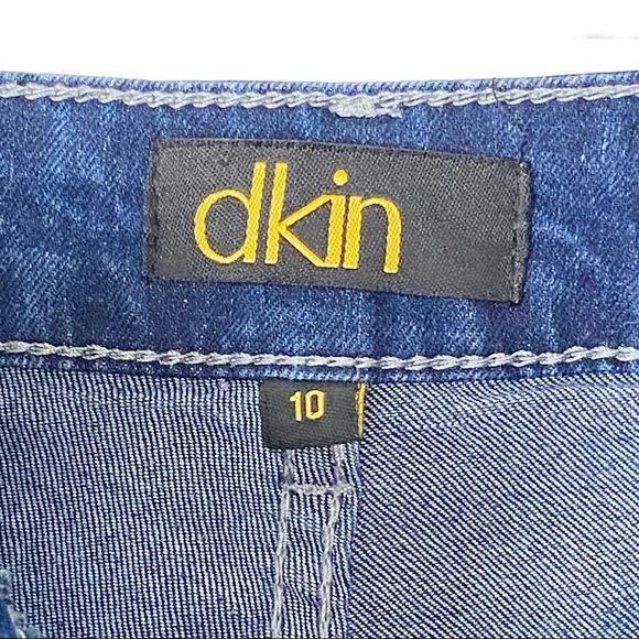 DKIN Blue Denim Embellished Pockets Jeans Size 10 - Picture 8 of 9